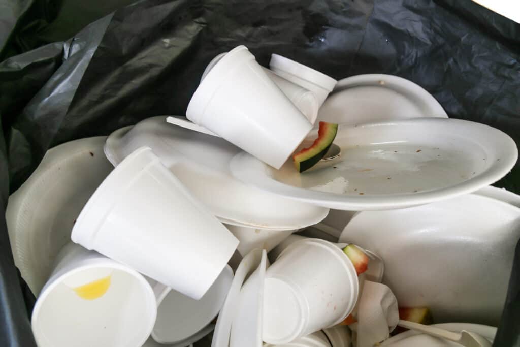 waste from single-use plastics